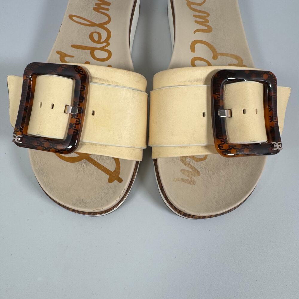 Sam Edelman Ariane Slide Platform Sandal Ivory Beige Tan Leather Women Size 10 - Picture 8 of 11